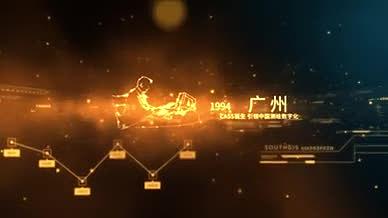 大气公司发展历程金色粒子AE模板视频的预览图
